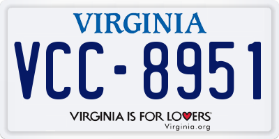 VA license plate VCC8951