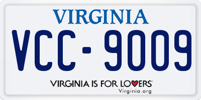 VA license plate VCC9009