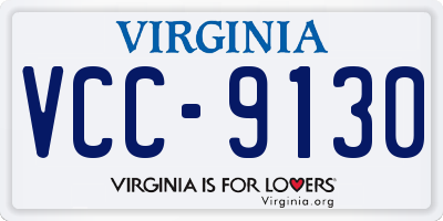 VA license plate VCC9130