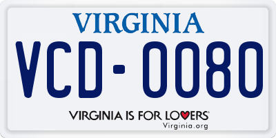VA license plate VCD0080
