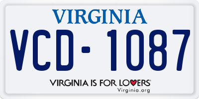 VA license plate VCD1087