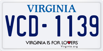 VA license plate VCD1139
