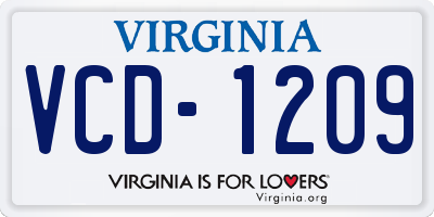 VA license plate VCD1209