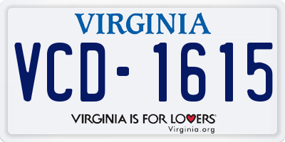 VA license plate VCD1615