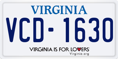 VA license plate VCD1630
