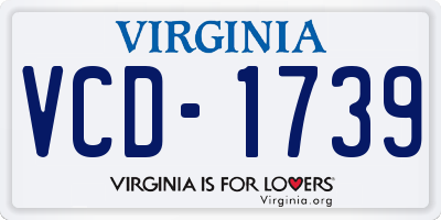 VA license plate VCD1739