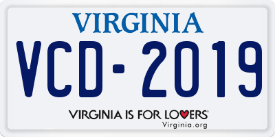 VA license plate VCD2019