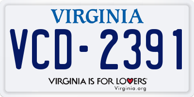 VA license plate VCD2391