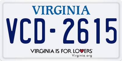VA license plate VCD2615