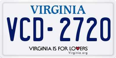 VA license plate VCD2720