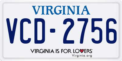 VA license plate VCD2756