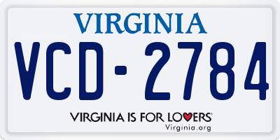 VA license plate VCD2784