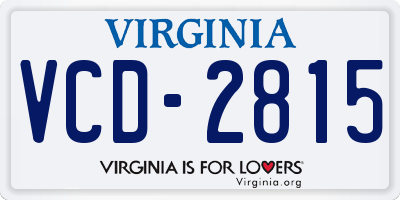 VA license plate VCD2815
