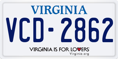 VA license plate VCD2862
