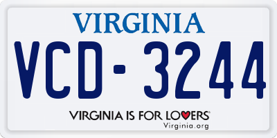 VA license plate VCD3244