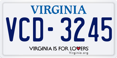 VA license plate VCD3245