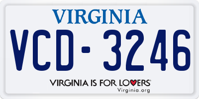 VA license plate VCD3246