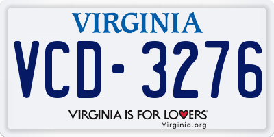 VA license plate VCD3276