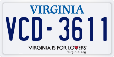 VA license plate VCD3611