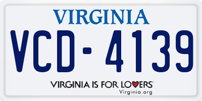 VA license plate VCD4139