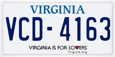 VA license plate VCD4163
