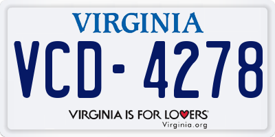 VA license plate VCD4278