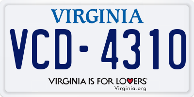 VA license plate VCD4310