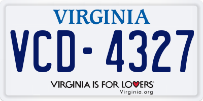 VA license plate VCD4327