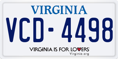 VA license plate VCD4498