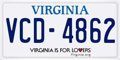VA license plate VCD4862