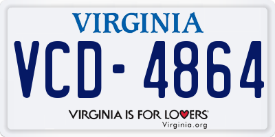 VA license plate VCD4864