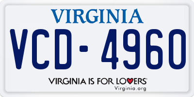 VA license plate VCD4960