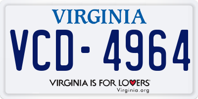 VA license plate VCD4964