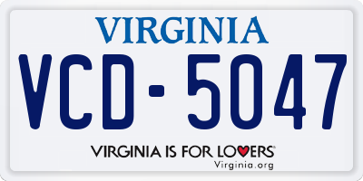 VA license plate VCD5047