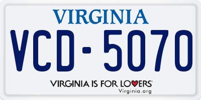 VA license plate VCD5070