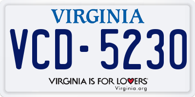 VA license plate VCD5230