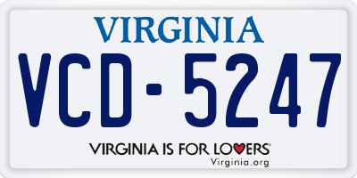 VA license plate VCD5247