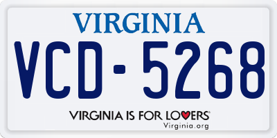 VA license plate VCD5268