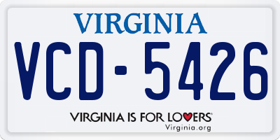 VA license plate VCD5426