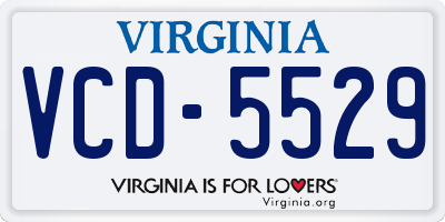 VA license plate VCD5529