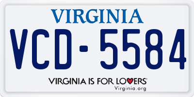 VA license plate VCD5584