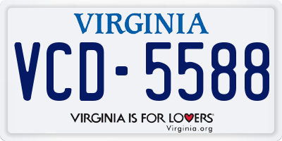 VA license plate VCD5588