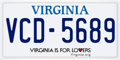 VA license plate VCD5689