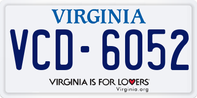 VA license plate VCD6052