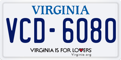 VA license plate VCD6080