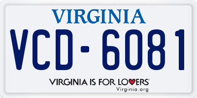 VA license plate VCD6081
