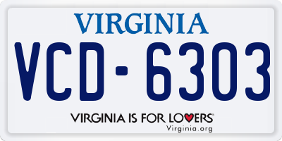 VA license plate VCD6303