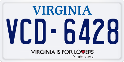 VA license plate VCD6428