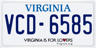 VA license plate VCD6585