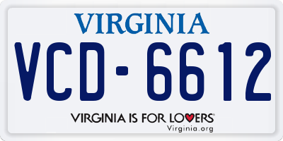 VA license plate VCD6612